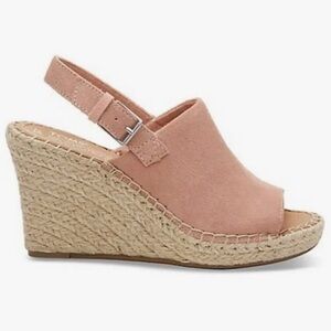 NWOT | Toms Bloom Suede Monica Espadrille Wedge | Color: Pink | Size: 7